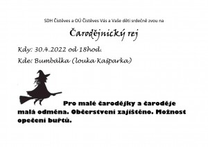 plakát - pozvánka na čarodějnice